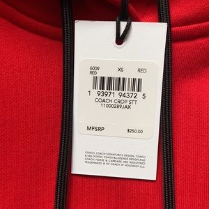 Coach | Tops | Red Coach Cropped Hoodie Size Xs Nwt | Poshmark